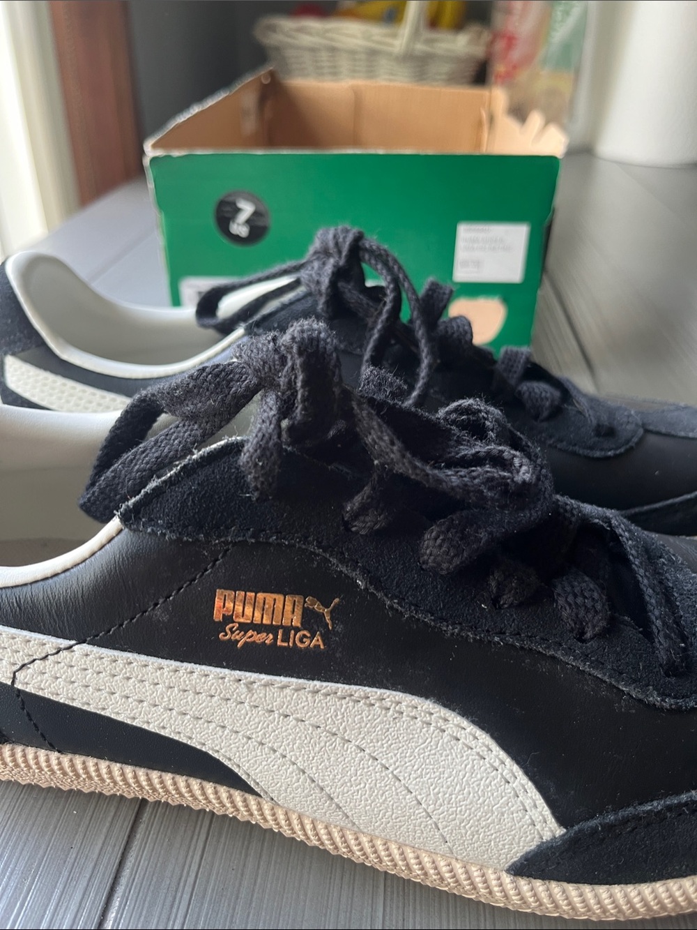 Puma Super Liga OG Retro Black White Men's Sneakers